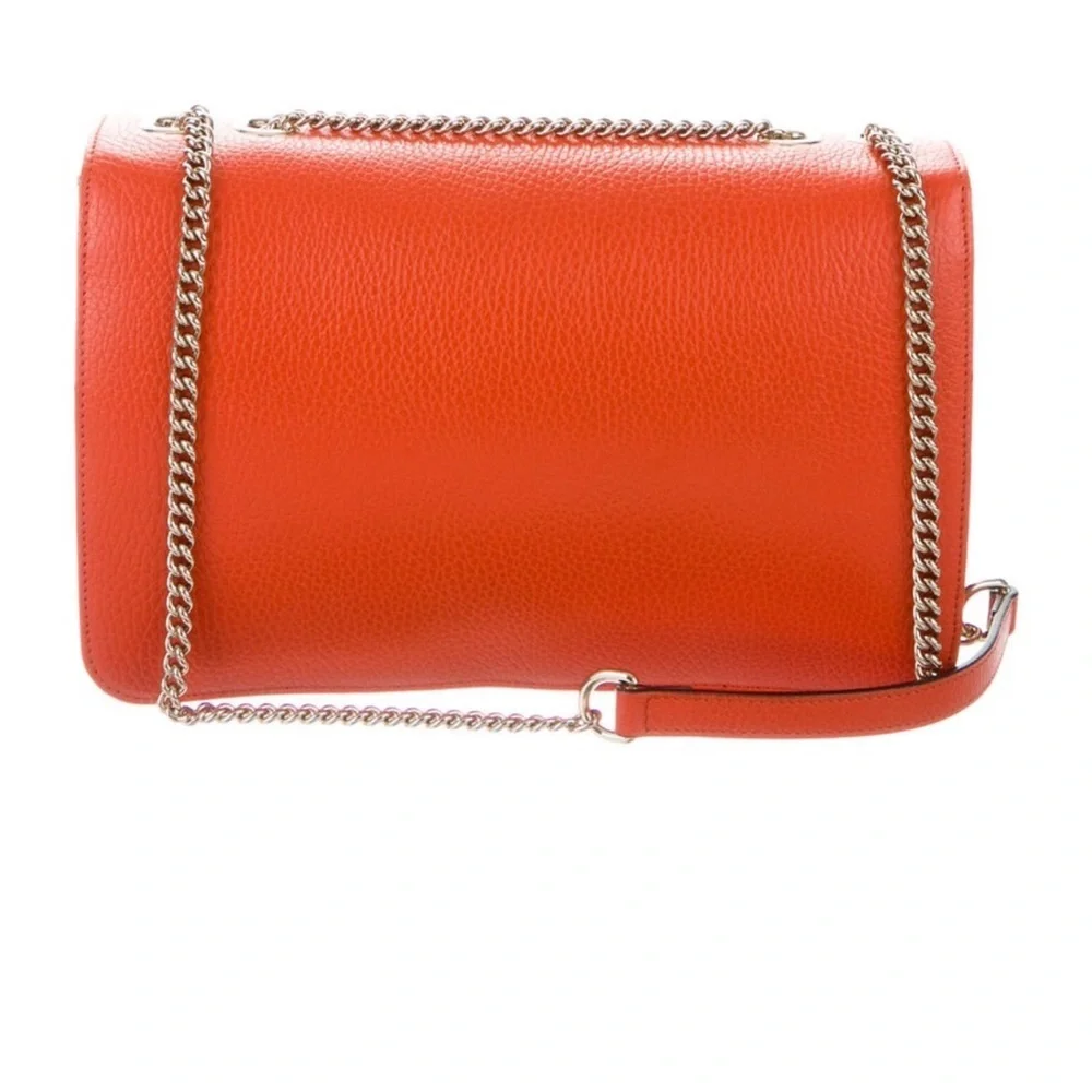 Gucci Orange Crossbody Bag with Silver Chain - Picture 2 of 12